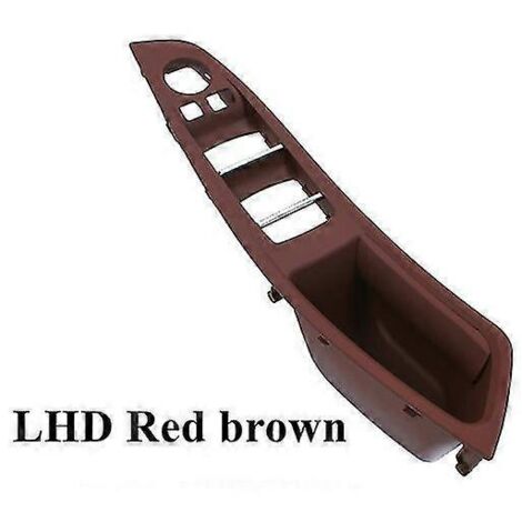 Poignée intérieure de porte avant, panneau de porte intérieur, bouton de commande du siège conducteur, boîte de rangement pour BMW Série 5 F10 F11 F18 520 523 - Poignée intérieure de porte - Rouge-mar