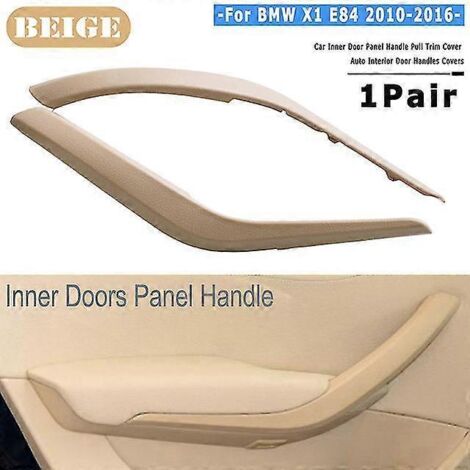 Poignée intérieure de porte latérale noire/beige pour BMW X1 E84 18d/18i/20d/23dx/28i (2008-2016) - Cache de poignée en plastique ABS - Référence : 51412991776 - Poignées de porte intérieures - Beige 