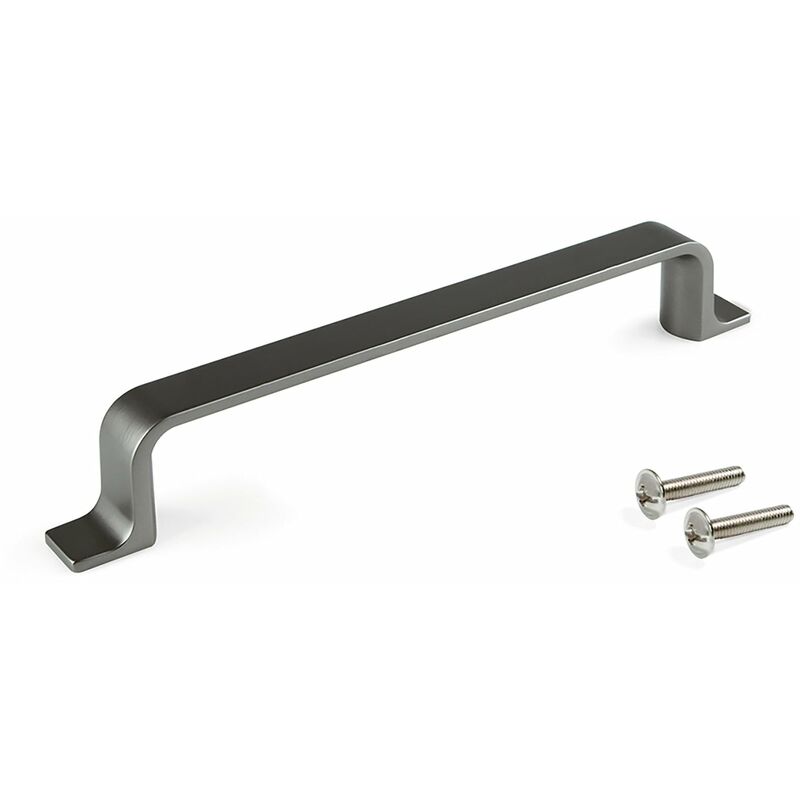 Emuca - Poignée de meuble Kobe de haute qualité avec entraxe de 128 mm en zamak titane de la marque .