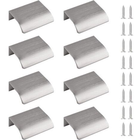 Poignée latérale à 8 éléments, poignée invisible, poignée de tiroir moderne, ferrures de meuble en alliage d'aluminium, poignée de tiroir, 50 mm / nickel brossé