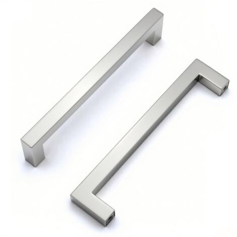 Poignée Meuble Cuisine - 2 pièces, Poignée Meuble Inox Argent Entraxe 160mm + Vis - Pour Tiroir/Porte
