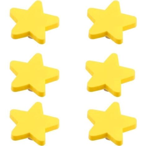 Poignée - Non spécifié - Lot de 6 boutons en caoutchouc - Jaune - Installation facile - Dimensions 47,4 mm