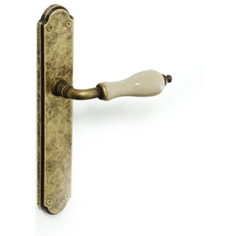 Poignée P142Pe Modèle Bisbal Argent Antique Blanc Craquele Porcelaine