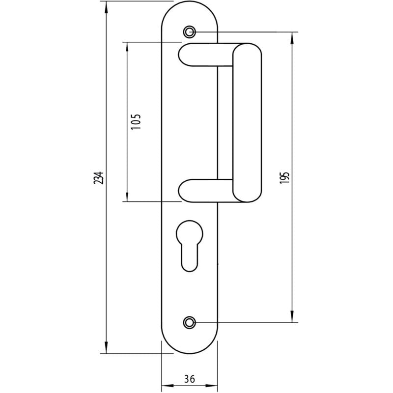 Heracles - Poignée palière morgan clé i nickelé B-MORGA-SN10