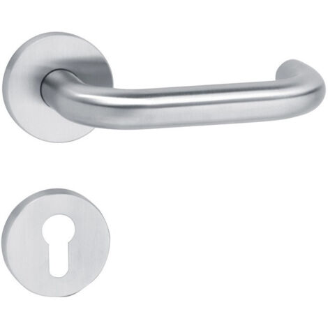 Poignée porte 111XAH11.130 acier inoxydable XA pour épaisseur de porte 38,1 - 48,0 mm PZ rond DIN gauche / droite HEWI