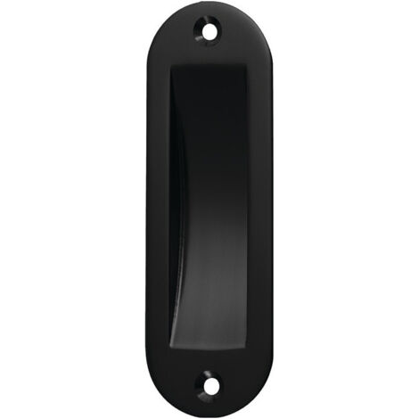 Poignée Porte coulissante coque aluminium thermolaqué noir ovale 2 x D. 5 mm longueur 120 mm largeur 40 mm HERMETA