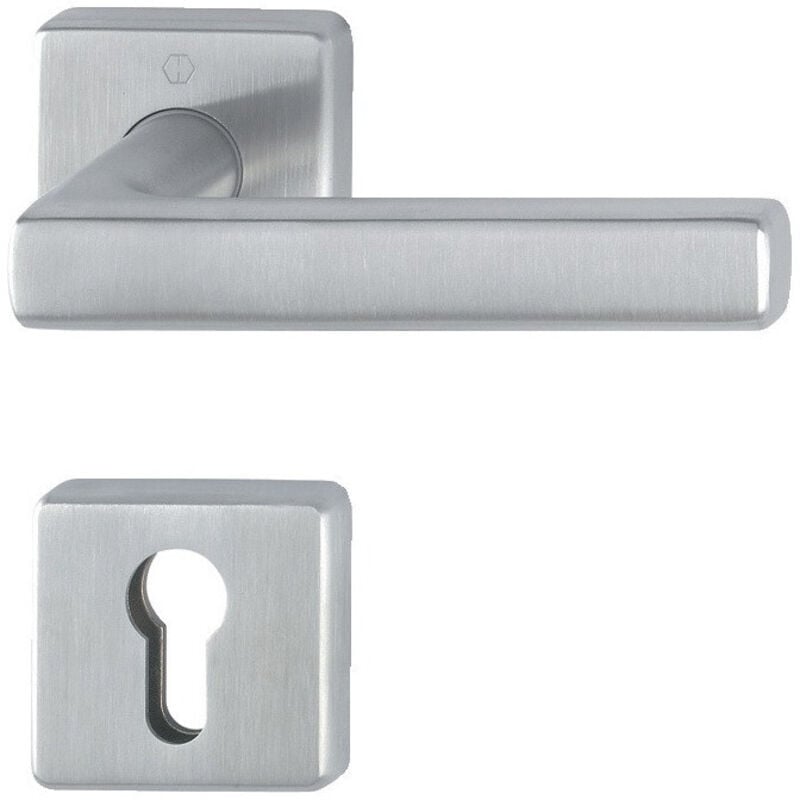 Poignée porte Dallas FS-E1643/52/52S Inox F69 d/d ts 40-65mm pz quad.DIN Gauche/Droite Hoppe