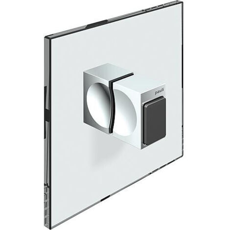 Poignée porte en verre bilatéral, avec raccord caoutchouc, chromé brillant trou verre 14 mm, épaisseur 6-10mm