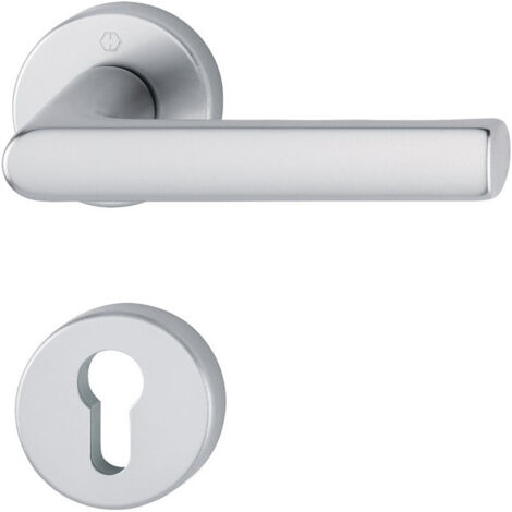 Poignée porte Hamburg 1700/42KB/42KBS Alu.F1 PZ DIN Gauche/Droite HOPPE
