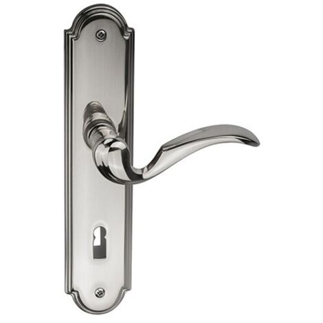 Poignée porte PZ,Bergen avec plaque longue ,Chrom
