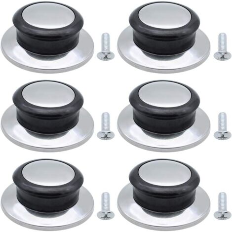 Poignée Pour Couvercle De Casserole - En Acier Inoxydable Et Bakélite Résistant À La Chaleur - Universelle Pour Couvercles De Poêles Et Casseroles - Lot De 6