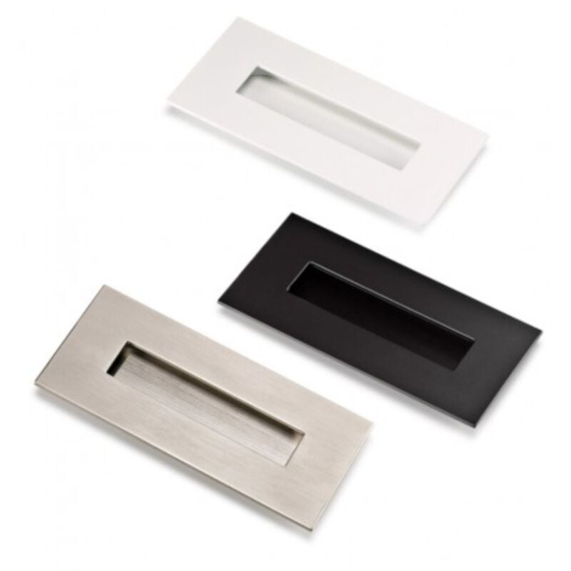 Bouton cuvette Rectangular - 155 x 73 extérieur - 40 x 123mm encastrement - finition nickelé