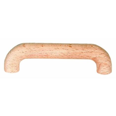 Poignée ronde hêtre brut poncé - longueur 112 mm. entraxe 96 mm - CADAP