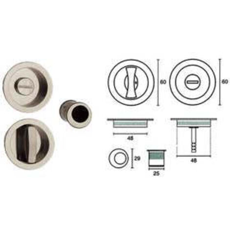 Poignée ronde pour porte coulissante encastrée avec cliquet sur porte avant épaisseur 40-48 mm