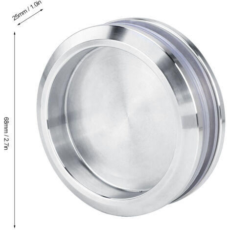 Poignée Ronde pour Portes de Verre Coulissantes - 304 Stainless Steel - Accessoire Salle de Bain Douche - Diamètre 68mm - Surface Polie CNC