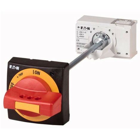 Poignée rotative à commande rompue sur porte rouge-jaune taille 2 version NA EATON NZM2-XTVDVR-NA