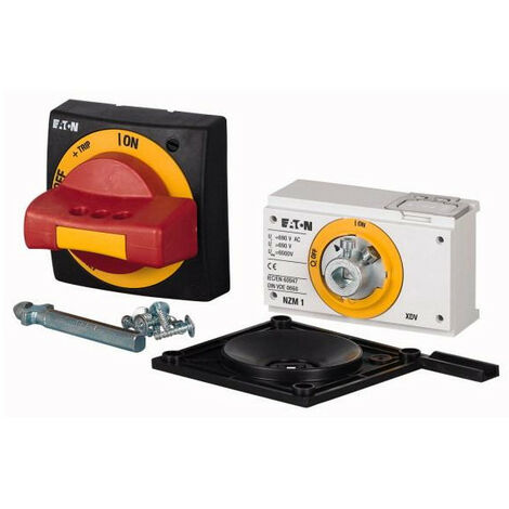 Poignée rotative à commande rompue sur porte rouge-jaune verrouillable taille 1 EATON NZM1-XTVDVR-0-NA