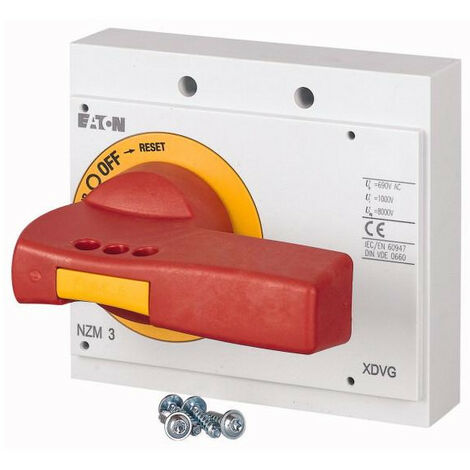 Poignée rotative pour mécanisme inverseur rouge/jaune verrouillable sur la poignée taille 3 II EATON NZM3-XDVGR