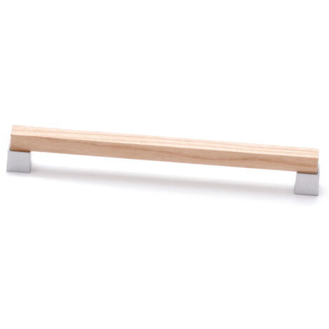 Poignée SYMBIOSIS 176mm entraxe 160mm chromé mat/hêtre - ESTAMP - 9382815