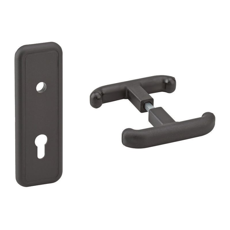 Thirard - Poignée et plaque de propreté E70 Carré 8 mm