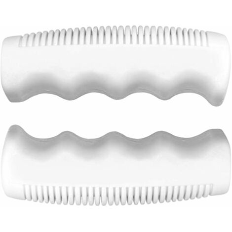 Poignée vélo adulte 110mm diamètre 22mm antidérapante ergonomique cycle ville vtc route, blanc