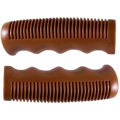 Poignée vélo adulte 110mm diamètre 22mm antidérapante ergonomique cycle ville vtc route, marron