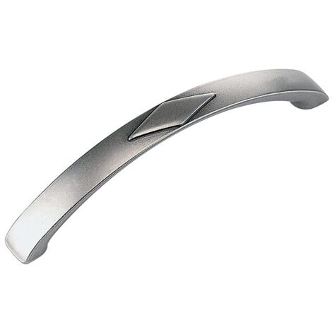 Poignée zinc finition étain - longueur 150 mm entraxe 128 mm - Bracara