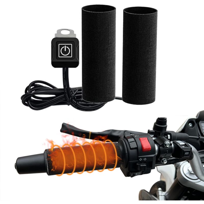 Poignées chauffantes poignées de Moto, 1 Paire 12V Intelligent Trois Niveaux de contrôle de la température poignées chauffantes poignées chauffantes