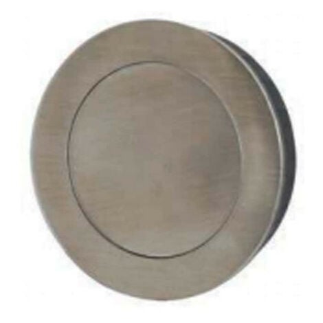 Poignées cuvettes ronde à encastrer - Avec platine poussoir - Diamètre 80 mm - Inox Brossé