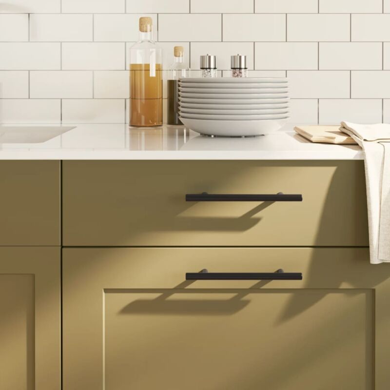 Vidaxl - Poignées d'armoire 20 pcs noir 128 mm acier inoxydable