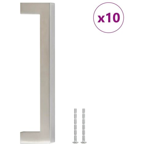 Poignées d'armoire 10 pcs  Poignée de meuble argenté 128 mm acier inoxydable CFW10438