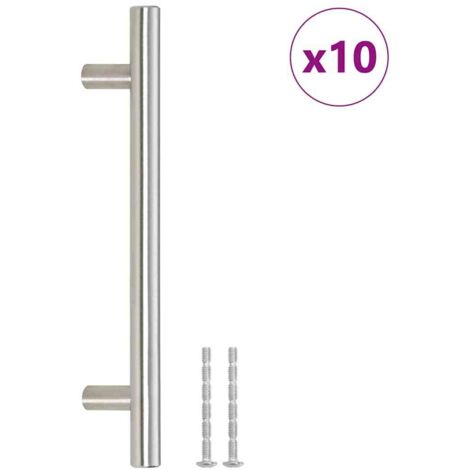 Poignées d'armoire 10 pcs  Poignée de meuble argenté 128 mm acier inoxydable CFW40900