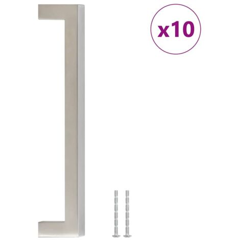 Poignées d'armoire 10 pcs  Poignée de meuble argenté 160 mm acier inoxydable CFW75129