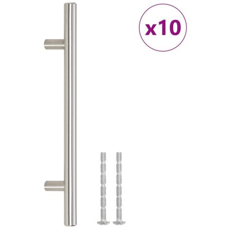 Poignées d'armoire 10 pcs  Poignée de meuble argenté 160 mm acier inoxydable CFW96192
