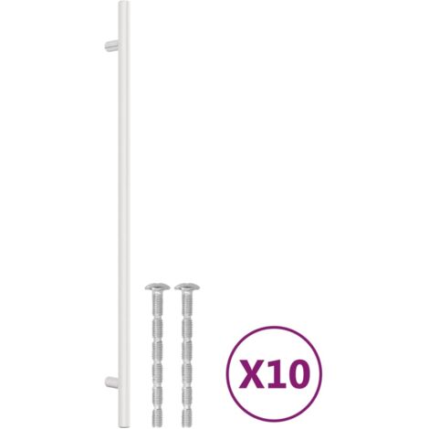 Poignées d'armoire 10 pcs Poignée de meuble argenté 320 mm acier inoxydable CFW28256