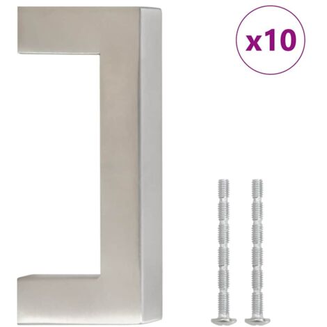Poignées d'armoire 10 pcs  Poignée de meuble argenté 64 mm acier inoxydable CFW18822