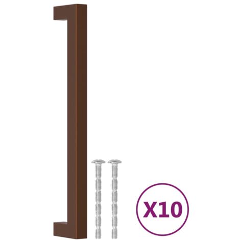 Poignées d'armoire 10 pcs Poignée de meuble bronze 192 mm acier inoxydable CFW96479