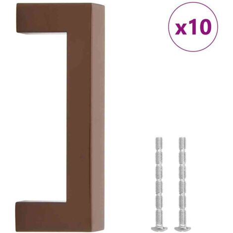 Poignées d'armoire 10 pcs  Poignée de meuble bronze 96 mm acier inoxydable CFW63782