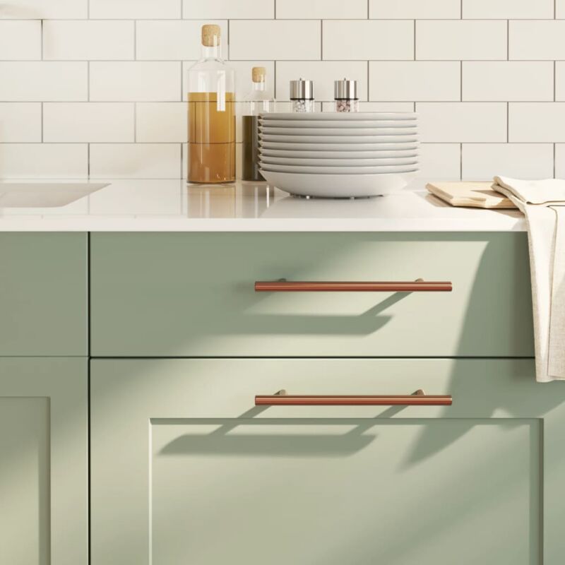 Poignées d'armoire 10 pcs,Poignée de meuble bronze 160 mm acier inoxydable CFW22410