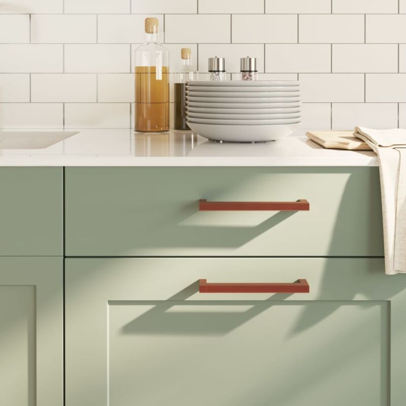 Poignées d'armoire 10 pcs,Poignée de meuble bronze 160 mm acier inoxydable CFW59715