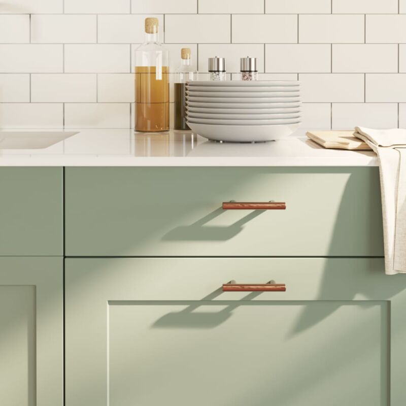 Poignées d'armoire 10 pcs,Poignée de meuble bronze 64 mm acier inoxydable CFW37931