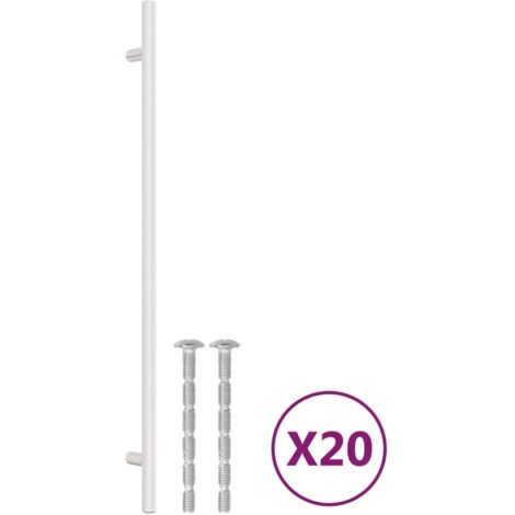 Poignées d'armoire 20 pcs Poignée de meuble argenté 320 mm acier inoxydable CFW51472