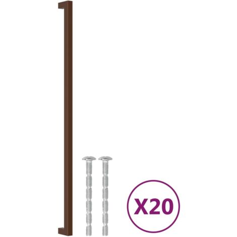 Poignées d'armoire 20 pcs Poignée de meuble bronze 480 mm acier inoxydable CFW81453