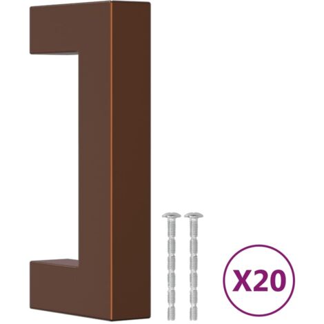 Poignées d'armoire 20 pcs Poignée de meuble bronze 64 mm acier inoxydable CFW72953