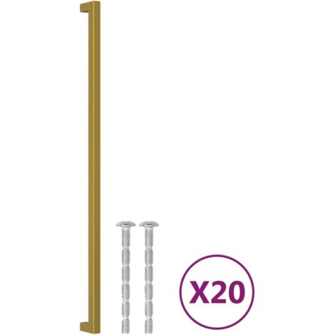 Poignées d'armoire 20 pcs Poignée de meuble doré 480 mm acier inoxydable CFW60326
