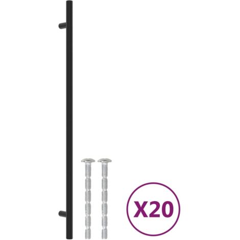 Poignées d'armoire 20 pcs Poignée de meuble noir 320 mm acier inoxydable CFW62512