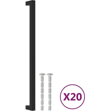 Poignées d'armoire 20 pcs Poignée de meuble noir 320 mm acier inoxydable CFW75506