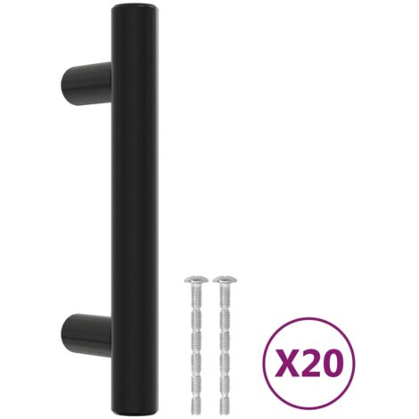 Poignées d'armoire 20 pcs Poignée de meuble noir 64 mm acier inoxydable CFW44644