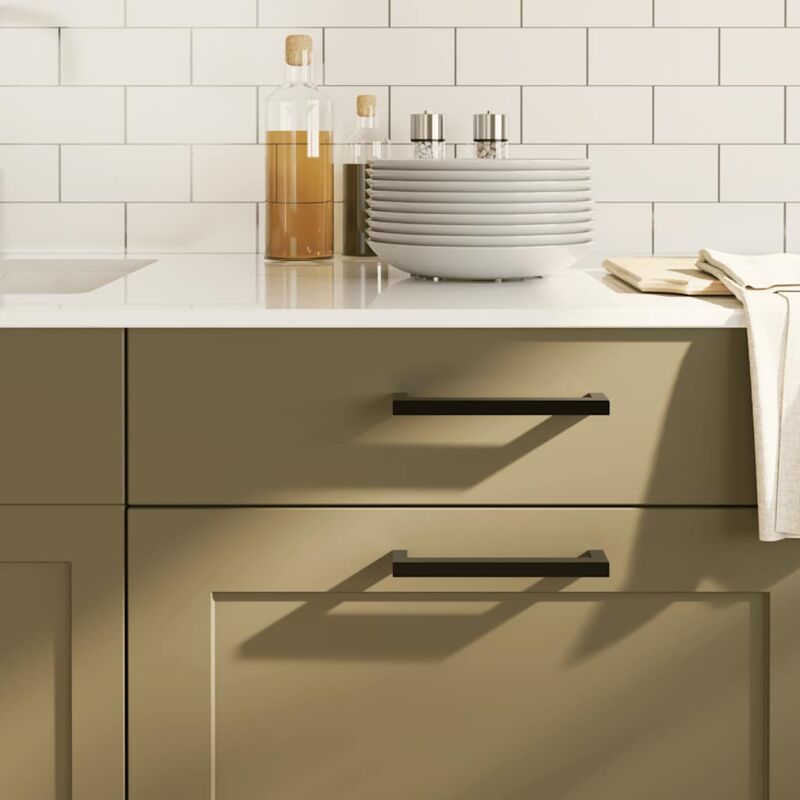 Vidaxl - Poignées d'armoire 10 pcs noir 128 mm acier inoxydable