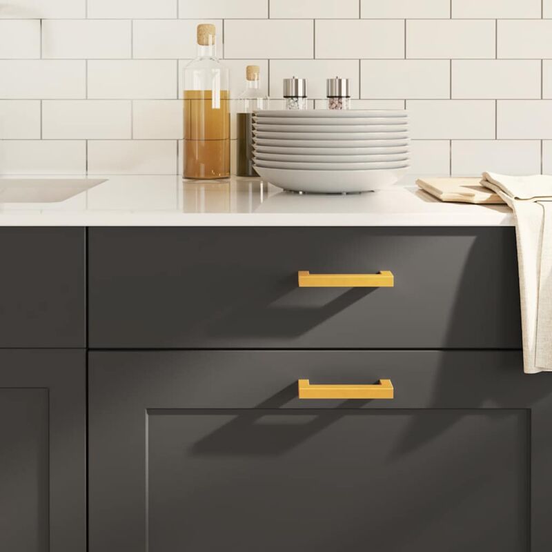 Vidaxl - Poignées d'armoire 10 pcs doré 96 mm acier inoxydable